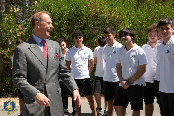 English School students and staff welcomed the Earl of Wessex during his official visit to Cyprus